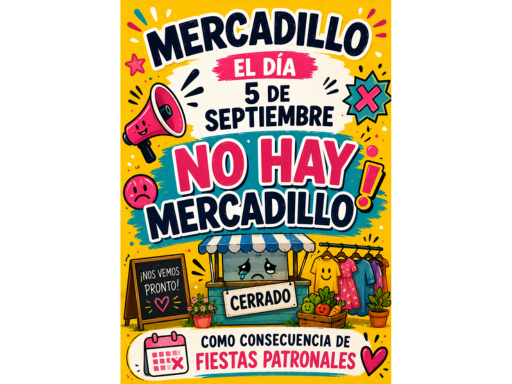 El 5 de septiembre no habrá mercadillo