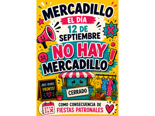 El próximo 12 de septiembre no habrá mercadillo